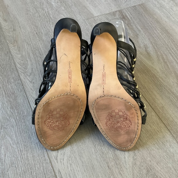 VINCE CAMUTO Kalare Caged Heels  Black with Gold Size 10 - Picture 6 of 10